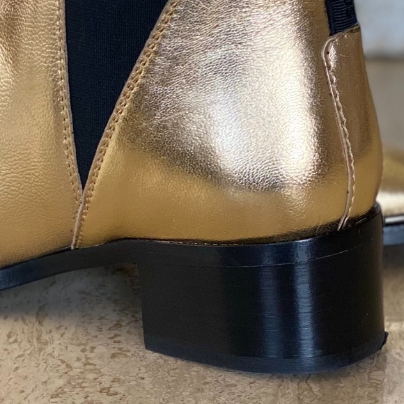 ACNE STUDIO JENSEN METALLIC LEATHER ANKLE BOOTS - Picture 9 of 9